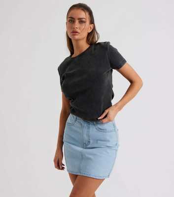 Urban Bliss Black Washed Rib T-Shirt