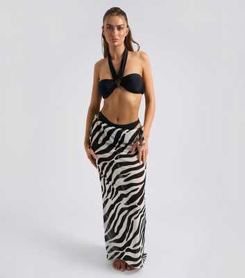 Urban Bliss Monochrome Zebra-Print Beach Skirt 