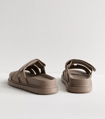 Mink Suedette Flat Sandals