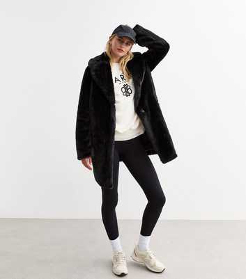 Tall Black Faux Fur Coat