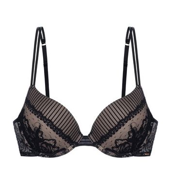 Dorina Lace Panelled Wired Bra New Look