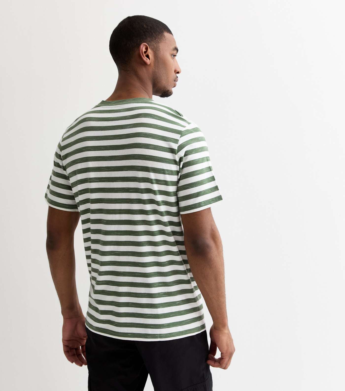 Jack & Jones Green Stripe T-Shirt Image 4