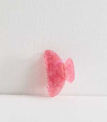 Bright Pink Iridescent Resin Hair Claw Clip
