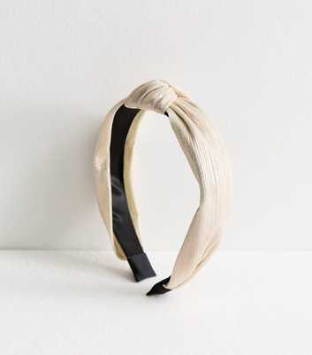 Gold Shimmer Ribbed Knot Headband