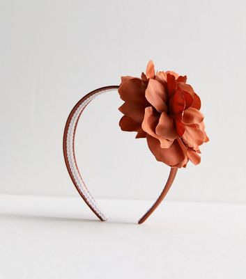 Orange Large Flower Headband New Look