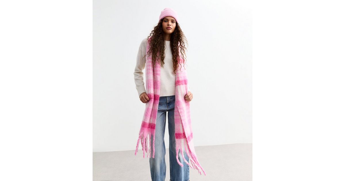 Fringe-Trimmed Coat with Embroidered Scarf Accent - Pink