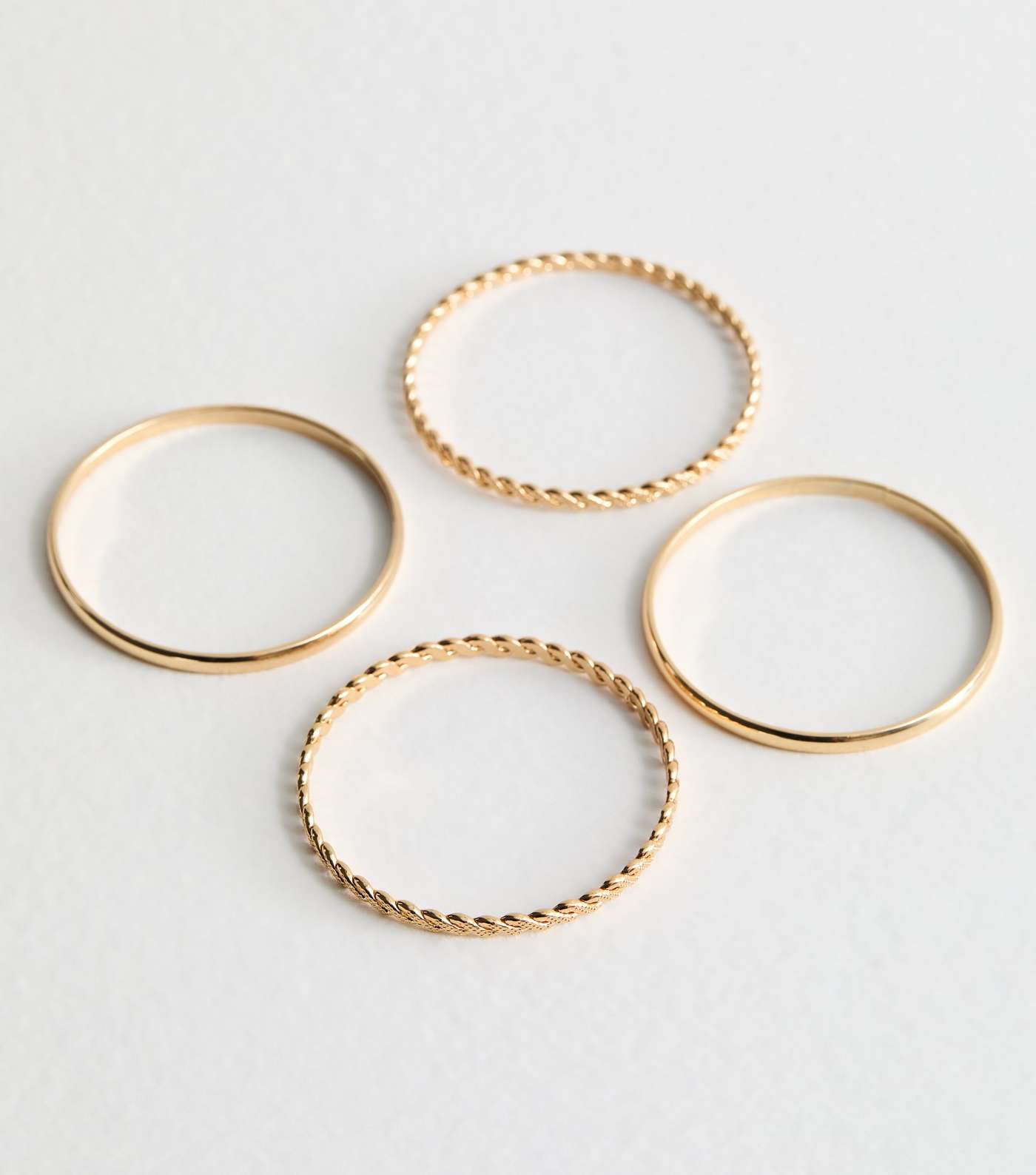 4 Pack Gold Twisted and Plain Bangles Image 4