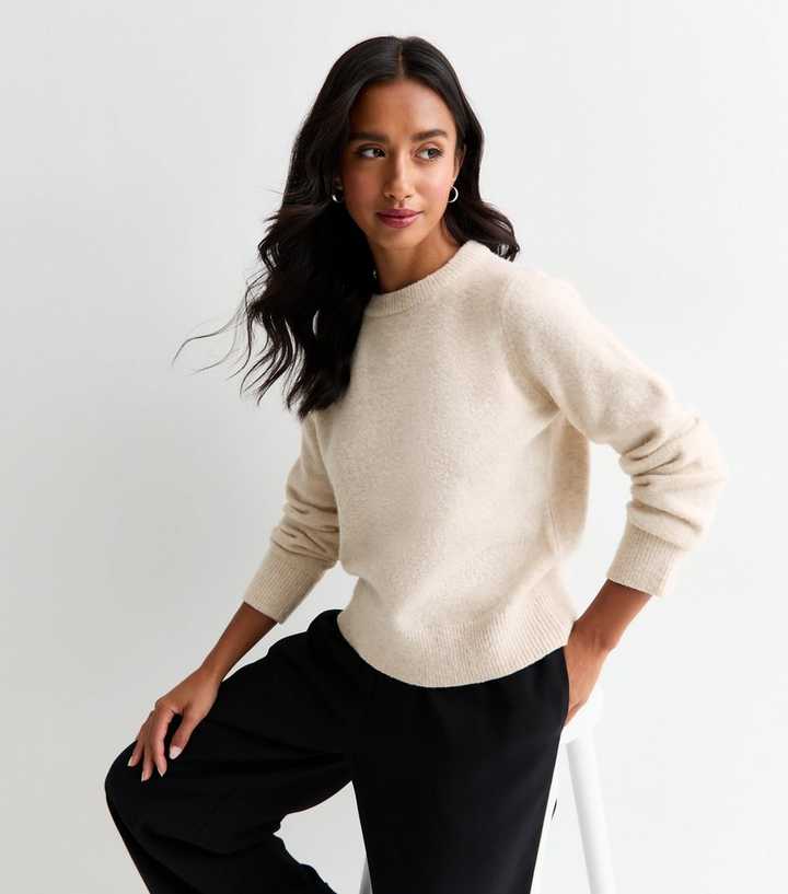 Petite Cream Soft Knit Crew Neck Jumper
