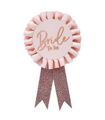 Pink Bride To Be Rosette Badge