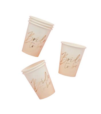 8 Pack Bride To Be Paper Cups New Look