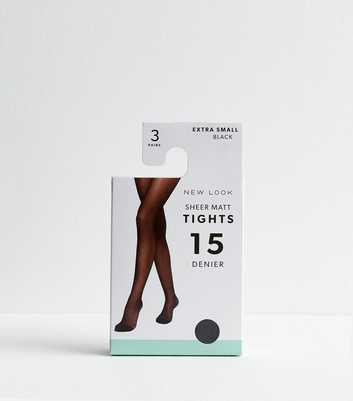 Black 3 Pack of 15 Denier Sheer Matt Tights