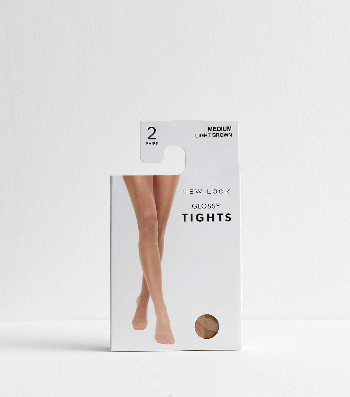 Light Brown 2 Pack of Glossy Tights New Look