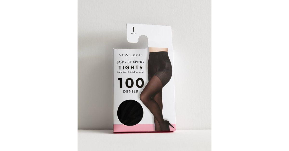 Black Premium 100 Denier Body Shaping Tights | New Look