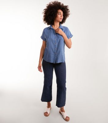 Blue Vanilla Blue Patterned Cotton Short Sleeve Shirt New Look