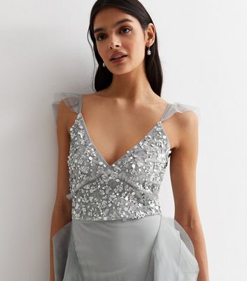 Grey sequin hotsell maxi dress