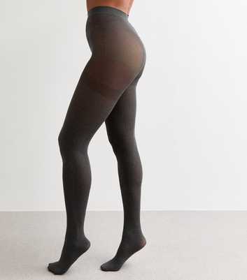 Single Pack of Dark Grey Ribbed Tights 