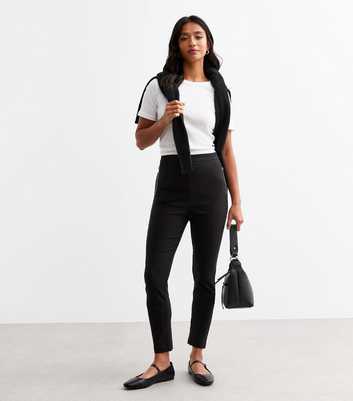 Petite Black Slim Zip Pocket Tailored Trousers