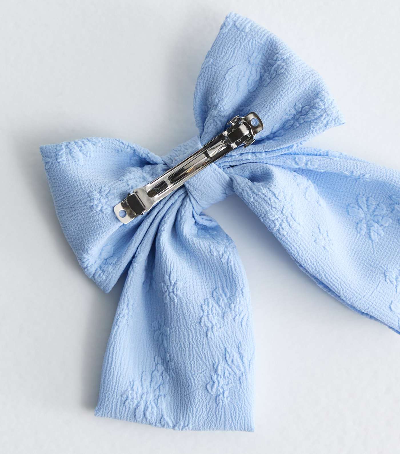 Pale Blue Textured Bow Hair Slide Image 3