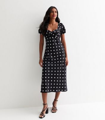 New look shops black and white polka dot dress