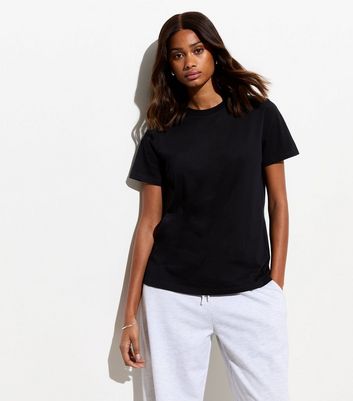 Black Cotton Crew Neck T Shirt New Look