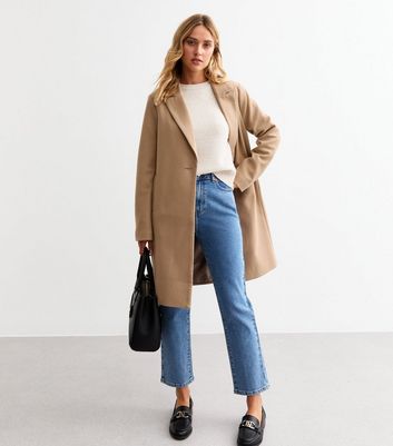 New look tailored maxi coat in camel best sale