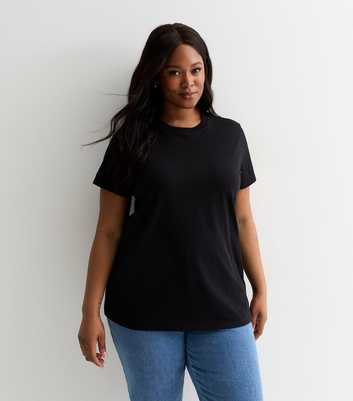 Curves Black Cotton T-Shirt