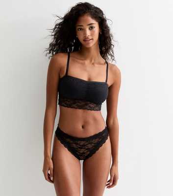 Black Floral Lace Multiway Bandeau Bralette