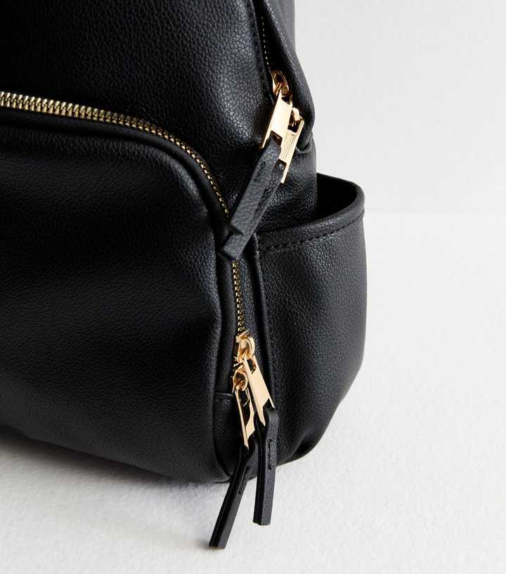 Black Leather-Look Backpack | New Look display picture 1