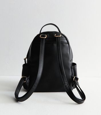 Black leather mini backpack purse online