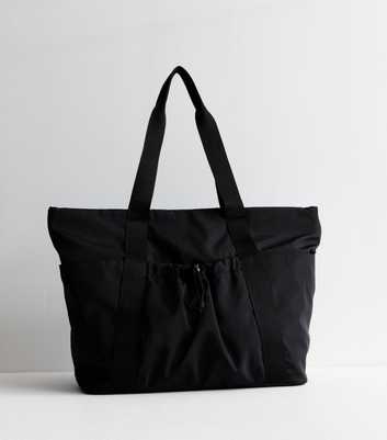 Black Zip Top Tote Bag