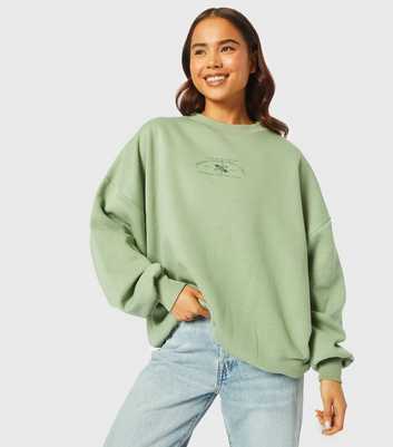 Skinnydip Green Slogan Oversized Sweatshirt