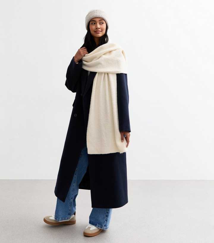 Cream Boucle Scarf New Look