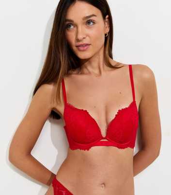 Red Lace Push-Up Bra