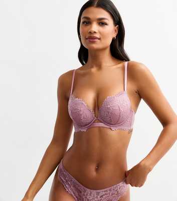 Pink Lace Push-Up Bra