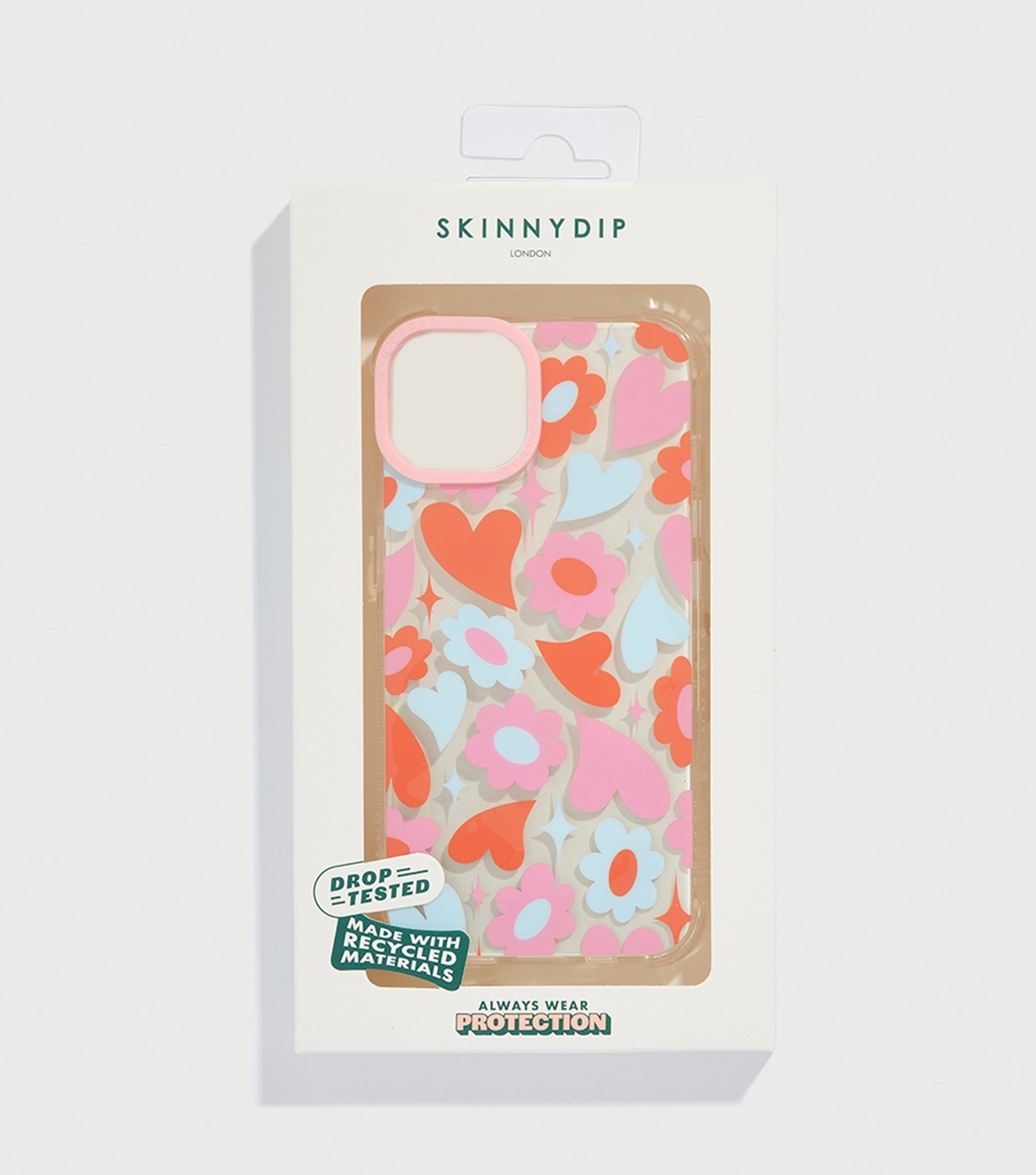 Pink Flower Heart iPhone Shock Case Skinnydip New Look