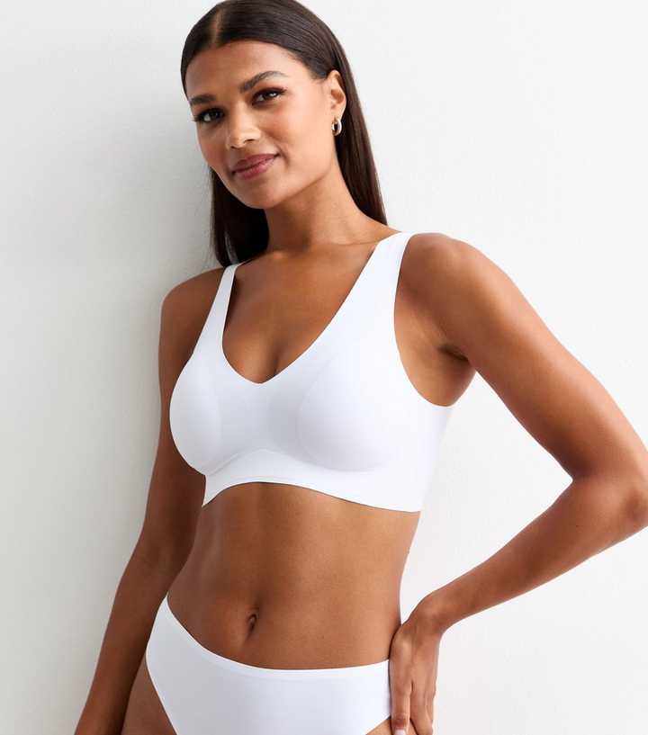 White Comfort Smooth Bonded Crop Top Bra 