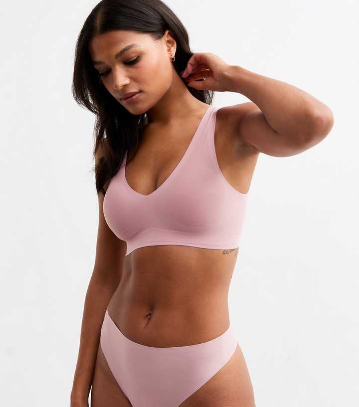 Pink Comfort Smooth Bonded Crop Top Bra 