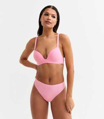 Pink Smooth High Waisted High Leg Thong