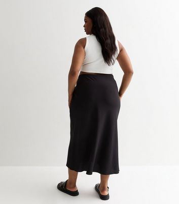 Black midi drawstring skirt best sale