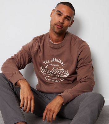 Men's brown crew outlet neck sweatshirt