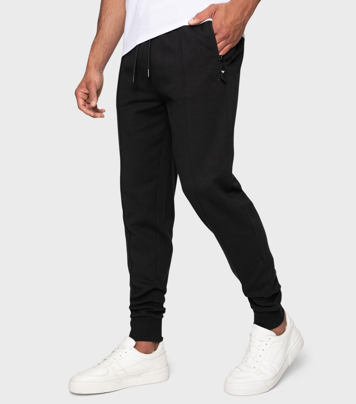 Men's Black Slim Fleece Cuffed Joggers Threadbare New Look