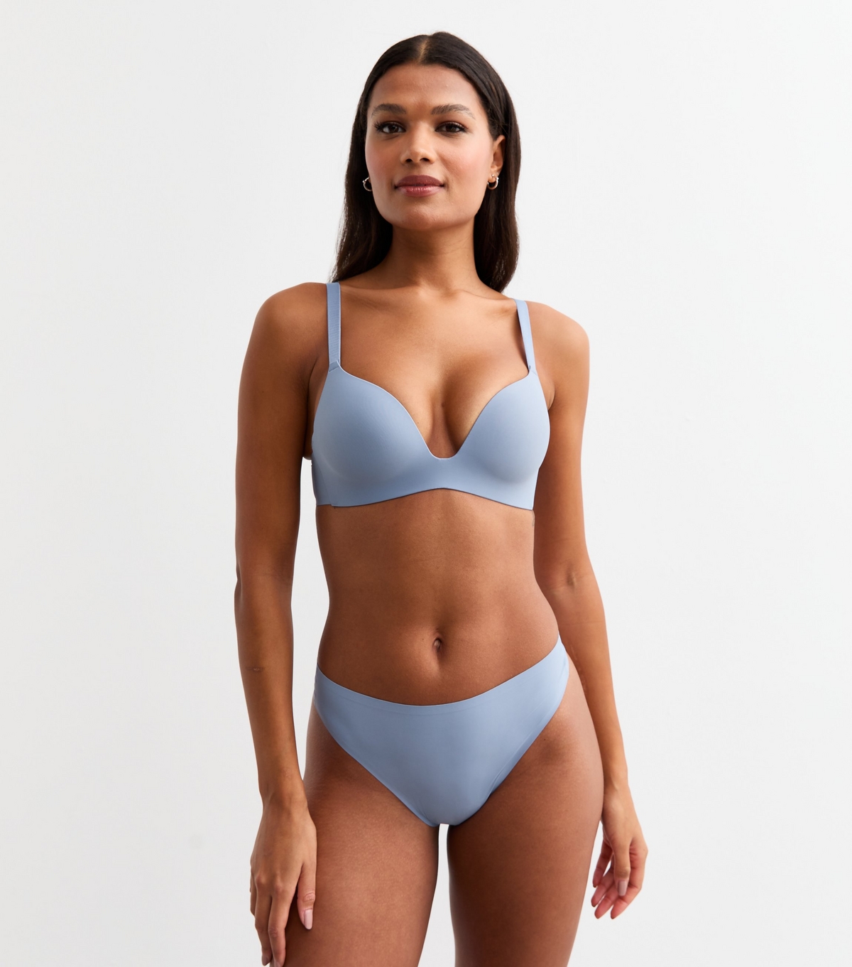 Women's Blue Comfort Smooth Push Up Bra New Look