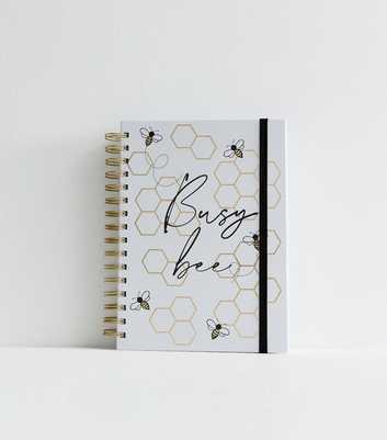 White Busy As A Bee Notebook 