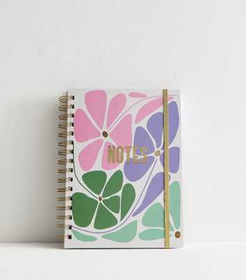 Multicoloured Flower-Print Notebook