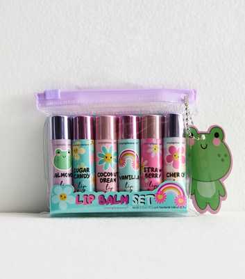 5 Pack Multicoloured Glitter Lip Balm Set