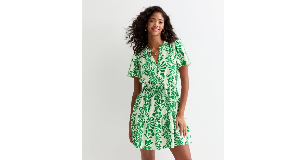 Green dress with drawstring main image 0