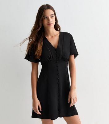 Black mini tea dress hotsell