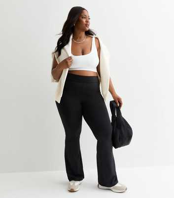 Curves Black Flared Trousers