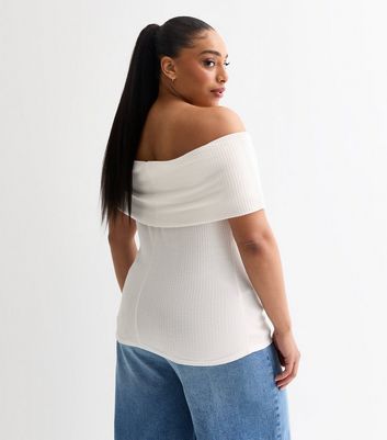 Plus size white bardot top best sale