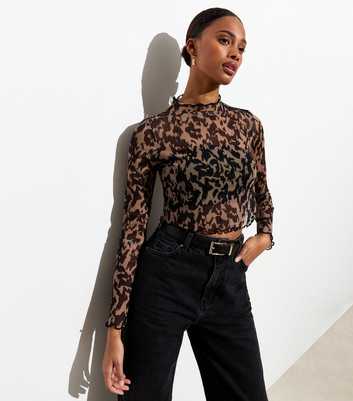 Black Mesh Long Sleeve Bodysuit | New Look